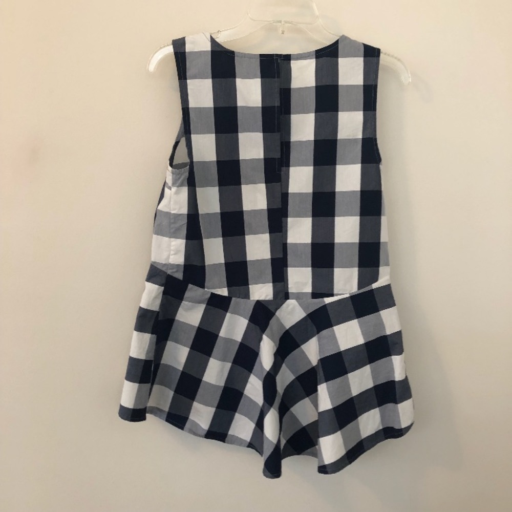 SOLD Anthropologie Checked Poplin Peplum Top - Picture 6 of 8